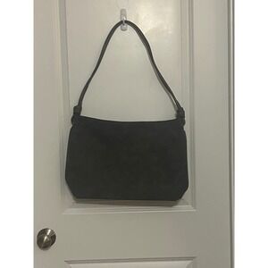 8 Other Reasons Black Suede Hobo Shoulder Bag Knot Strap